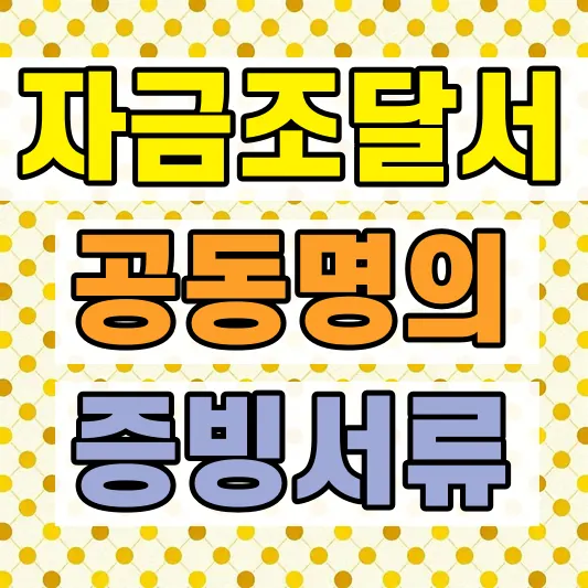 자금조달계획서 공동명의 작성방법